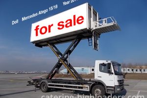 Doll Catering Truck lifted up with a for sale sign
